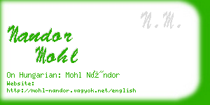 nandor mohl business card